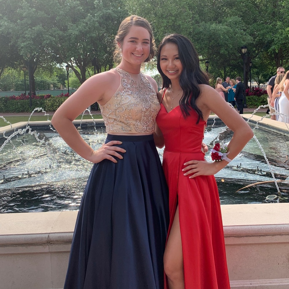 Red Satin Prom Dress